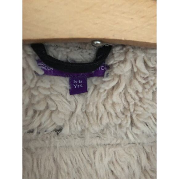 5–6Y Marks & Spencer Faux Fur & Leather Cropped Jacket - Picture 4 of 11